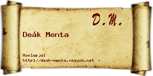 Deák Menta névjegykártya