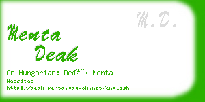 menta deak business card